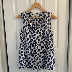 LOFT Polka dot sleeveless blouse size S